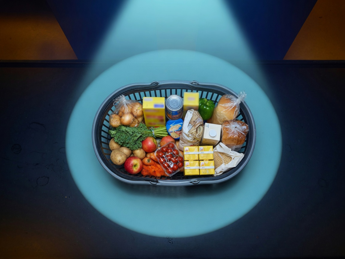 Grocery one-shot basket capture under store camera